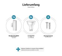 Aplique WEDO para exterior acero inoxidable blanco IP44 dos luces arriba y abajo