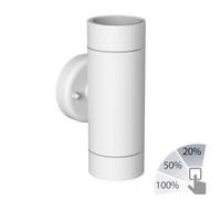 Aplique WEDO para exterior acero inoxidable blanco IP44 Up & Downlight + 2