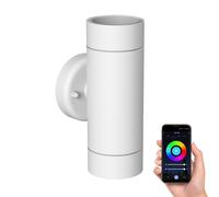 Aplique WEDO para exterior acero inoxidable blanco IP44 Up & Downlight + 2