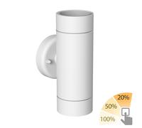 Aplique WEDO para exterior acero inoxidable blanco IP44 Up & Downlight + 2