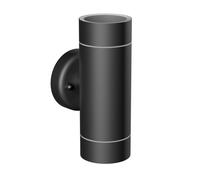 Aplique WEDO para exterior acero inoxidable negro IP44 Up & Downlight + 2