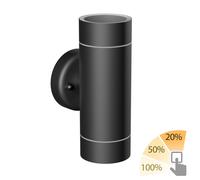 Aplique WEDO para exterior acero inoxidable negro IP44 Up & Downlight + 2