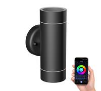 Aplique WEDO para exterior acero inoxidable negro mate IP44 Up & Downlight