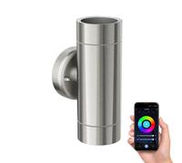 Aplique WEDO para exterior cromo mate acero inoxidable IP44 Up & Downlight