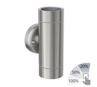 Aplique WEDO para exterior cromo mate acero inoxidable IP44 Up & Downlight