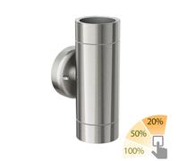 Aplique WEDO para exterior cromo mate acero inoxidable IP44 Up & Downlight