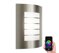 Aplique ZYNO para exterior IP44 acero inoxidable in 27 LED RGB 892lm Smart