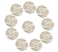 Apliques De Madera 10 Piezas De Calcomanías Decorativas De Madera Tallada Para Muebles Figuras De Madera Apliques De Esquina Para Manualidades Marco Para El Hogar 10 * 10cm