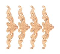 Apliques de Madera Tallada Color Caqui para Muebles, 4 Piezas