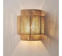 Apliques De Pared De Ratán De 9 Pulgadas, Boho Luminarias Con Cuerda De Cáñamo, Apliques Rústicos Para Dormitorio Y Entrada, Iluminación Moderna Lámpara Bohemia