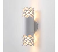 Apliques de Pared para Exteriores, Iluminación Interior, Luces Hacia Arriba Y Hacia Abajo, Portalámparas E27, Resistente Alua, Montaje en Pared, Aplique de Diseño Cilíndrico Hueco para Dormitorio, Sal
