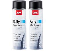 APP Rally Color Spray - Pintura Acrilica en Spray | Pintura Spray Negro Mate | Pintura para Metal, Plastico, Madera, Coche | Barniz Acrilico en Aerosol | Negro Mate | 500 ml (Paquete de 2)