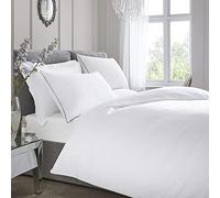 Appletree Juego de Funda nórdica de Color Blanco, tamaño King, 230 x 220 cm, 100% algodón, 200 Hilos, Bordes ribeteados, Ropa de Cama de Lujo Suave, 2 Fundas de Almohada, Estilo Hotel, Elegante Juego