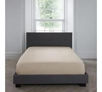 Appletree Sábana Bajera para Cama de Matrimonio 100% algodón, Color Natural, 140 x 190 x 35 cm, Suave, Transpirable, Ajuste Profundo, Ropa de Cama Lisa de Lujo para Comodidad en el hogar