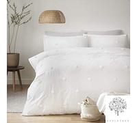 Appletree Signature - Juego de Funda de edredón tamaño King con diseño de Lunares, 100% algodón, Color Blanco con Lunares Blancos, Incluye 1 Funda de edredón (230 x 220 cm) y 2 Fundas de Almohada (50