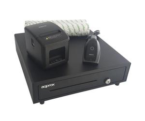 Approx Kit TPV con Cajón Portamonedas, Lector 2D e Impresora Térmica