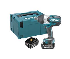 Aprietatuercas a batería makita 18v - 2 baterias (5.0ah), cargador rápido y maletín makpac. - dtw1001rtj