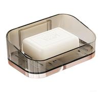 Aprilsunnyzone Jabonera magnética integrada con drenaje para montaje en pared con bandeja de agua extraíble para apoyar el uso diario de jabón en áreas de baño y cocina (oro rosa)