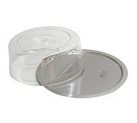 APS 13385 Bandeja de metal con tapa -FINESSE-, Ø 38 cm, H: 13 cm, de acero inoxidable 18/0, cubierta hecha de poliestireno
