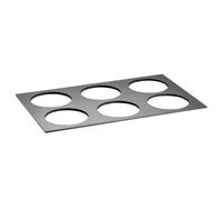 APS 19185 Bandeja de pizarra natural GN 1/1 THE GRID - 53 x 32,5 cm, con 6 recortes de Ø 13 cm, sistema GN