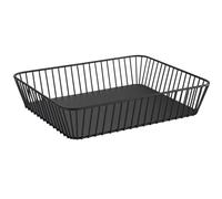 APS 30415 GN 1/2 Cesto "URBAN", metal, negro, con patas antideslizantes, 32,5 x 26,5 cm, altura 7,5 cm
