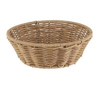 APS 40340 Cove - Cesta redonda de mimbre (polipropileno, cesta de mimbre trenzado, cesta para panecillos, diámetro de 20 cm, altura de 7 cm), color beige