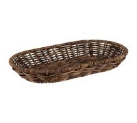 APS 40343 Cesta ovalada COVE, cesta de mimbre marrón, cesta de polipropileno, contenedor de mimbre, dimensiones 28 x 16 cm, altura 4 cm, marrón