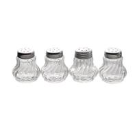 APS 40503Mini Salero, Juego de 4por Diámetro 3,5cm, h: 4cm Recipiente de cristal, tapa de acero inoxidable