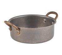 APS 40786 SNACKHOLDER - Olla para servir (acero inoxidable, diámetro de 14 cm, altura 5 cm, 0,55 L, aspecto de acero inoxidable envejecido)
