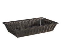 APS 50644 Superstrong GN 1/1 - Cesta rectangular con marco de acero inoxidable, 53 x 32,5 x 10 cm, color marrón/negro