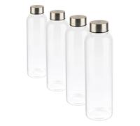 APS 66907 - Botella de cristal (6,5 x 6,5 cm, altura 23,5 cm, diámetro de 6,5 cm, 0,55 L), transparente (Paquete de 4)
