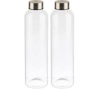 APS 66908 - Botella de cristal (7 x 7, altura 26,5 cm, diámetro de 7 cm, 0,75 L), transparente (Paquete de 2)