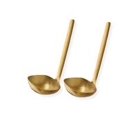 APS 75944 Cucharas BULQ, juego de 2, acero inoxidable, recubrimiento PVD, tamaño de la cuchara 6,5 x 6,5 cm, longitud total 17,5 cm, dorado