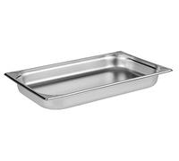 APS 81102 - Recipiente para gastronomía, acero inoxidable, dimensiones 32,5 x 53 cm, profundidad 6,5 cm, volumen 9 litros