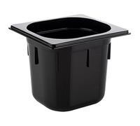 APS 82078 GN 1/6 Depósito Gastronorm de policarbonato, dimensiones 176 x 162 mm/altura 150 mm/volumen 2,2 litros, color negro