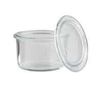 APS 82345 Weck vidrio con tapa, juego de 12, 9 cm Ø, H: 6 cm, forma de caída de 200 ml, un conjunto de 12 vasos + 12 cubierta