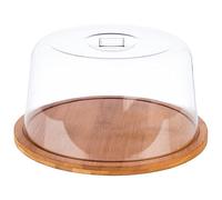 APS 825 Bandeja con tapa - Bandeja redonda de madera de bambú con tapa (25 cm de diámetro, altura: 13,5 cm) - Bandeja para quesos