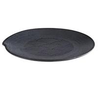 APS 84909 Plato DARK WAVE, Ø 27 cm, altura 2,5 cm, melamina, negro/decorado con ondas