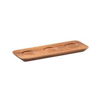 APS 864 Narrow I - Tabla para servir (22 x 8 cm, altura 1,5 cm, madera de acacia, con 3 cavidades de 4 cm de diámetro)