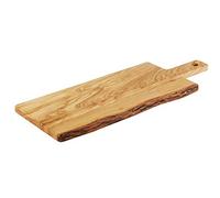 APS 874 Plato de servir "OLIVE", 44 x 20 cm, altura 2 cm, asa 12 cm Madera de olivo, variaciones naturales en forma, veteado y tamaño