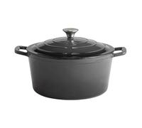 APS 88307 Cacerola con tapa "5 STARS", cazuela de hierro fundido, apta para inducción, resistente al horno, incl. soporte para tapa, Ø 28 cm, 6 litros, antracita
