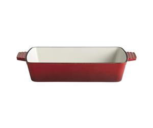 APS 88310 «5 STARS» cacerola, fuente de horno, hierro fundido, apta para inducción, resistente al horno, 33 x 24 cm, altura 6,5 cm, 3,5 litros, rojo