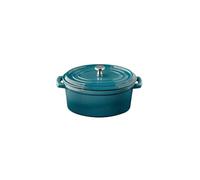 APS 88335 Miniolla con tapa 5 STARS - Hierro fundido esmaltado, 0,45 litros, turquesa, apta para inducción