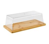 APS Bandeja de bambú con capucha, juego compuesto por: - Bandeja de bambú de 32 x 16,5 cm, altura: 1,5 cm, campana 29,5 x 13,5 cm, altura: 9,5 cm