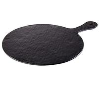APS - Bandeja de Slate Rock de melamina, Negro, pizarra Look, Diámetro 30 cm, altura: 1,5 cm