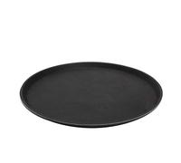 APS Bandeja «Gastro», Bandeja Negra para Servir, Bandeja de Fibra de Vidrio con Superficie Antideslizante, diámetro 40,5 x Altura 2 cm, Negro, 549, diámetro 40,5 cm, Altura: 2 cm