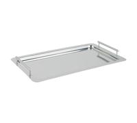 APS bandeja GN 1/1 - Classic - 53 cm x 32,5 cm apilable de acero inoxidable, mango mate borde liso y distancia piezas