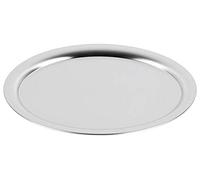 APS Bandeja para servir "Kaffeehaus", clásica, de acero inoxidable pulido, ovalada, borde enrollado, 29 x 22 cm, 1 cm de altura