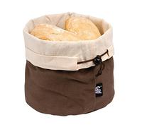 APS Bolsa de pan de color beige-marrón, incluye cojín térmico con bolas de cerámica y cierre de cordón de algodón, reutilizable, también para panecillos, huevos, etc., diámetro de 19,0 cm