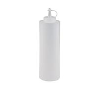 APS - Botella Color Blanco/Transparente Aprox. 7 cm de diámetro, Altura de 24 cm Aprox. 700 ml, Polyethylene con Tapa de Rosca para lavavajillas.